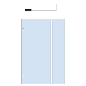 Douchewand met wandklemmen met zijwand haaks