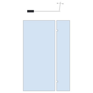 Douchewand met wandklemmen met zijwand draaibaar
