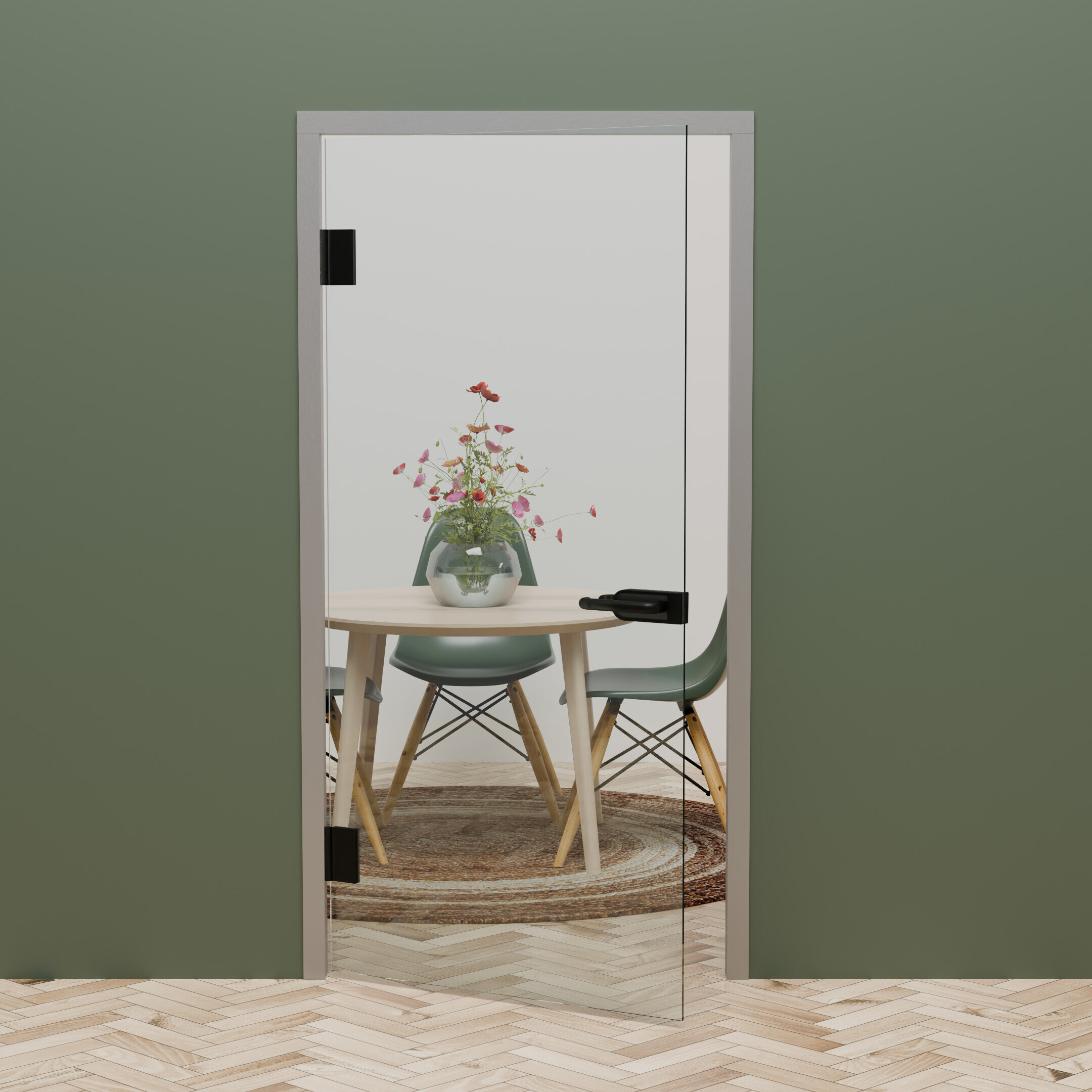 Glasdeurscharnier Suzanne glas/wand RVS-304 zwart Glasdeurscharnier Suzanne glas/wand RVS-304 zwart